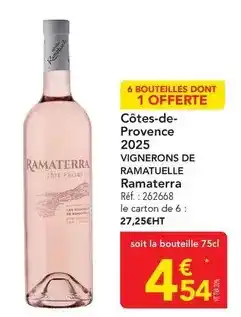 METRO Côtes-de- provence 2025 ramaturelle ramaterra offre