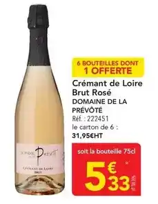 METRO Brut - crémant de loire rosé domaine de la prevoté offre