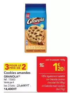 METRO Granola - cookies amandes offre