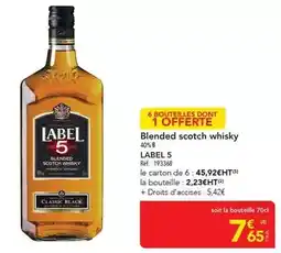 METRO Label 5 - blended scotch whisky offre