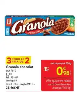 METRO Lu - granola chocolat au lait offre
