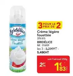 METRO Bridélice - crème légère fouettée offre