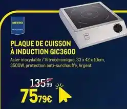 METRO Metro - plaque de cuisson a induction gic3600 offre