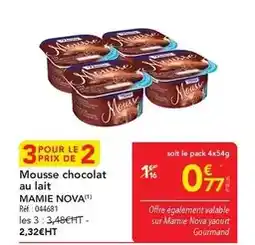 METRO Mamie nova - mousse chocolat au lait offre