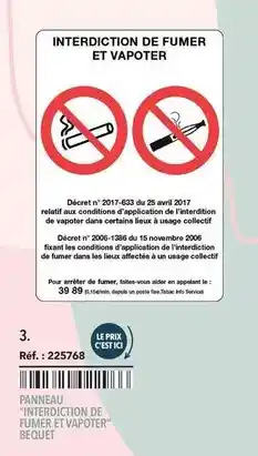 METRO Avril - interdiction de fumer et vapoter offre