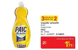 METRO Paic - liquide vaisselle offre