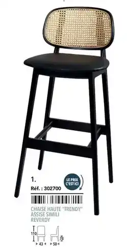 METRO Chaise haute treddy assées eau offre