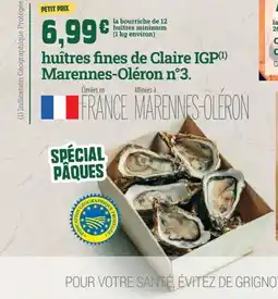Fresh Huîtres fines de Claire IGP Marennes-Oléron n°3. offre