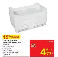 METRO Metro - caisse ajourée offre