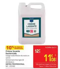 METRO Tous - crème lavante bactericide offre