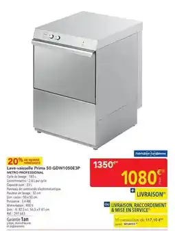 METRO Metro - lave-vaisselle pirima 50 gdwv1050e3p offre