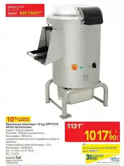 METRO Metro - épilateur électrique 10 kg gp10110 offre