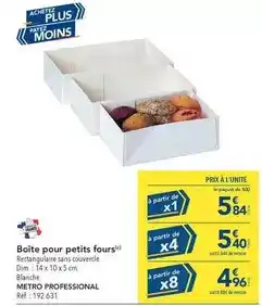 METRO Dim - boîte pour petits fours offre