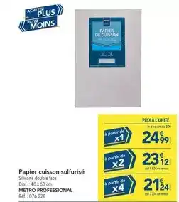 METRO Dim - papier cuisson sulfurisé offre