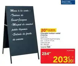 METRO Tartare - chevalet trottori métal offre