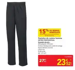METRO Metro - pantalon de cuisine homme offre