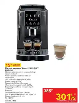 METRO Delonghi - machine expresso team 220 22.69t offre