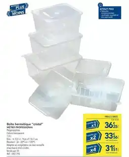 METRO Metro - boîte hermetique cristal offre