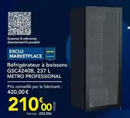 METRO Electrolux - refrigerateur a boissons gsc4240b, 237 l offre