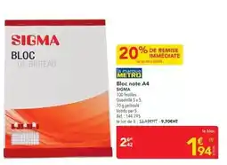 METRO Sigma - bloc note a4 offre