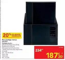 METRO Securit - box protège menus offre