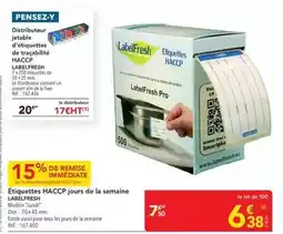 METRO Labelfresh - étiquettes jours de la semaine offre