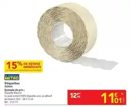 METRO Sigma - étiquettes offre