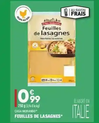 ALDI Casa Morando Feuilles De Lasagnes offre