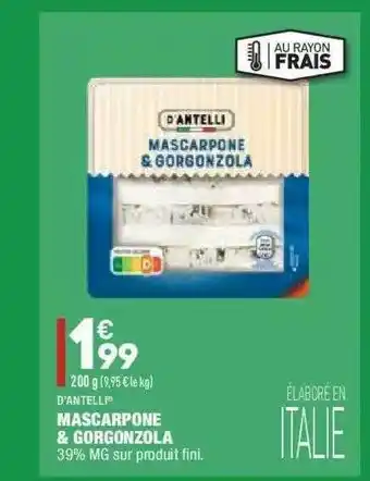 ALDI Mascarpone & Gorgonzola D'antelli offre
