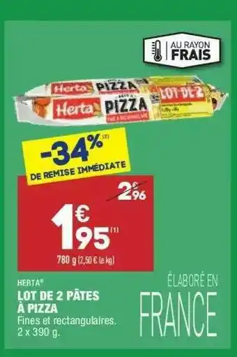 ALDI Lot De 2 Pâtes à Pizza Herta offre