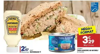 ALDI Thon Albacore Au Anturel Les Doris, Mayonnaise Heinz offre