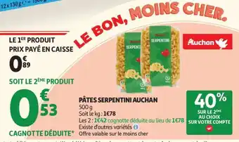 PÂTES SERPENTINI AUCHAN