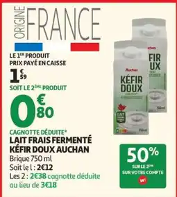 Auchan LAIT FRAIS FERMENTÉ KÉFIR DOUX AUCHAN offre