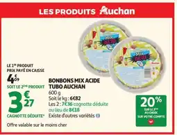 Auchan BONBONS MIX ACIDE TUBO AUCHAN offre