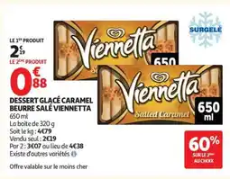 Auchan DESSERT GLACÉ CARAMEL BEURRE SALÉ VIENNETTA offre