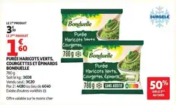 Auchan PURÉE HARICOTS VERTS, COURGETTES ET ÉPINARDS BONDUELLE offre
