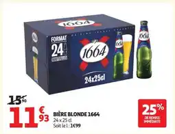Auchan Bière Blonde 1664 offre