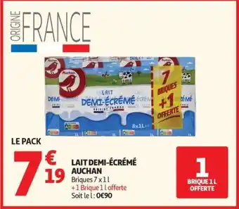 Lait Demi-Écrémé Auchan
