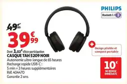 Auchan CASQUE TAH 5209 NOIR offre
