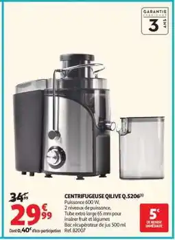 Auchan CENTRIFUGEUSE QILIVE Q.5206 offre