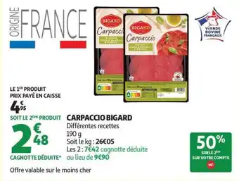 Auchan Carpaccio Bigard offre
