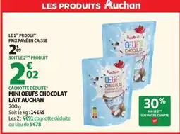 Auchan MINI OEUFS CHOCOLAT LAIT AUCHAN offre