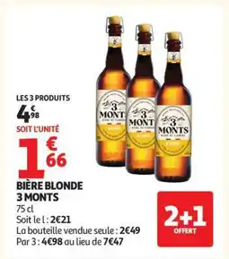 Auchan Bière Blonde 3 Monts offre