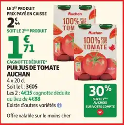 Auchan Pur Jus De Tomate Auchan offre