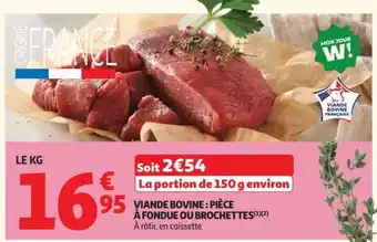 Auchan Viande Bovine : Pièce À Fondue Ou Brochettes offre