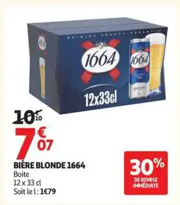 Auchan Bière Blonde 1664 offre