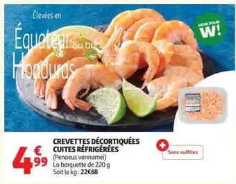 Auchan Crevettes Décortiquées Cuites Réfrigérées offre