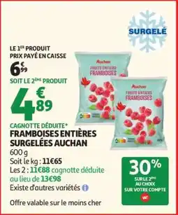 Auchan FRAMBOISES ENTIÈRES SURGELÉES AUCHAN offre