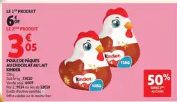 Auchan POULE DE PÂQUES AU CHOCOLAT AU LAIT KINDER offre