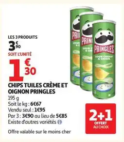 Auchan Chips Tuiles Crème Et Oignon Pringles offre